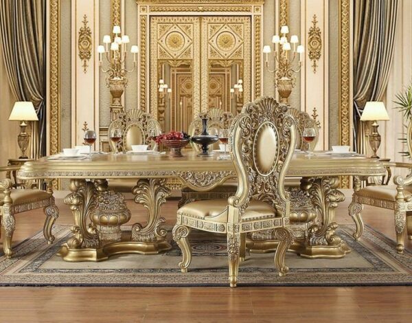 Set Meja Makan Mewah Gold Furniture Nwj 11