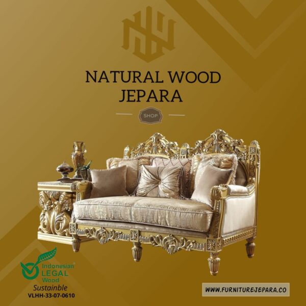 Set Sofa Ruang Tamu Mewah Ukiran Furniture Jepara Nwj 42