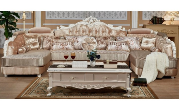 Sofa Sudut Ruang Tamu Gaya Mewah Modern