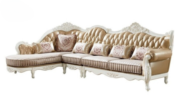 Sofa Tamu Mewah Duco White Gold Mebel Ukir