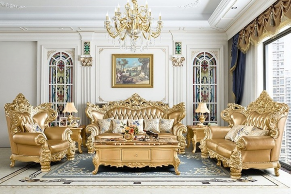 Sofa Tamu Ukir Gold Nwj 90