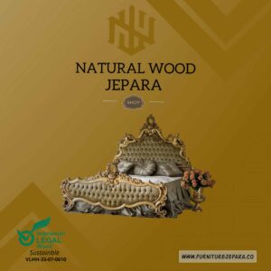 Tempat tidur mewah terbaru ukir jepara gold