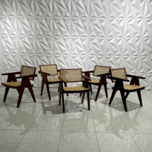 Kursi Makan Cafe Rattan Kayu Jati Minimalis (1)