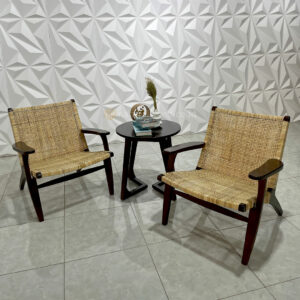 Set Kursi Santai Rotan Kayu Jati Minimalis Modern (1)