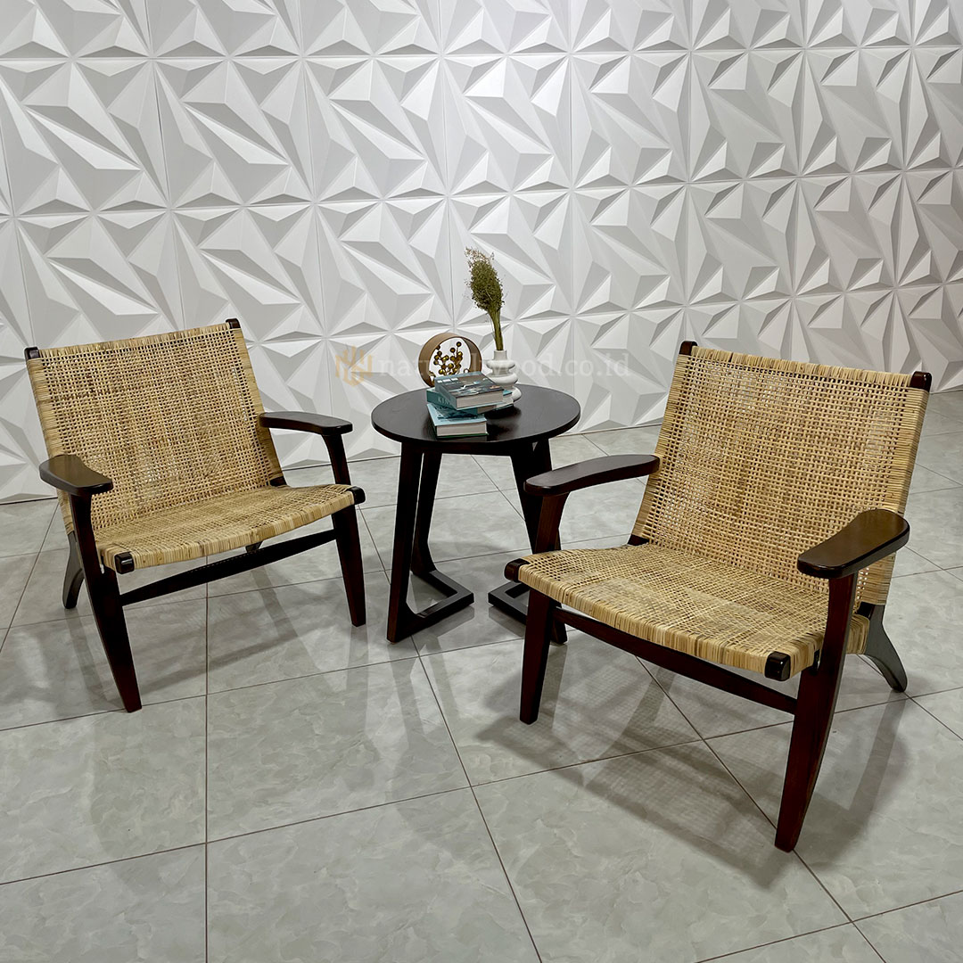 Set Kursi Santai Rotan Kayu Jati Minimalis Modern (1)