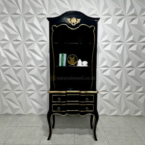 Lemari Hias Ruang Tamu Kayu Jati Minimalis (1)