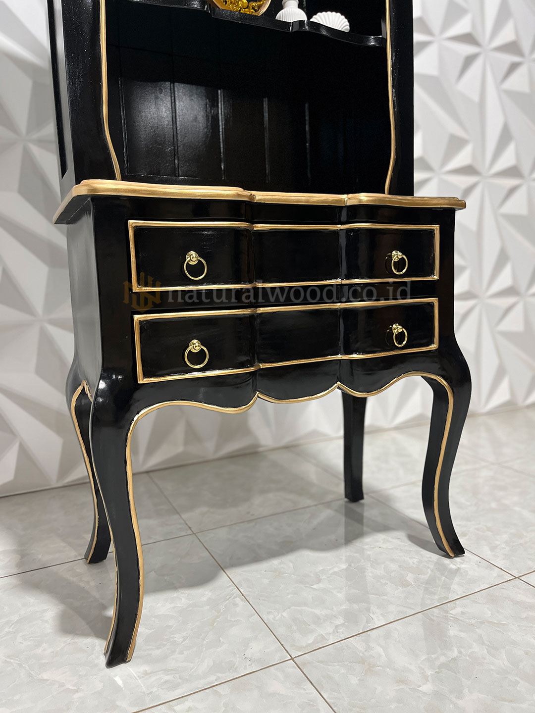 Lemari Hias Ruang Tamu Kayu Jati Minimalis (3)