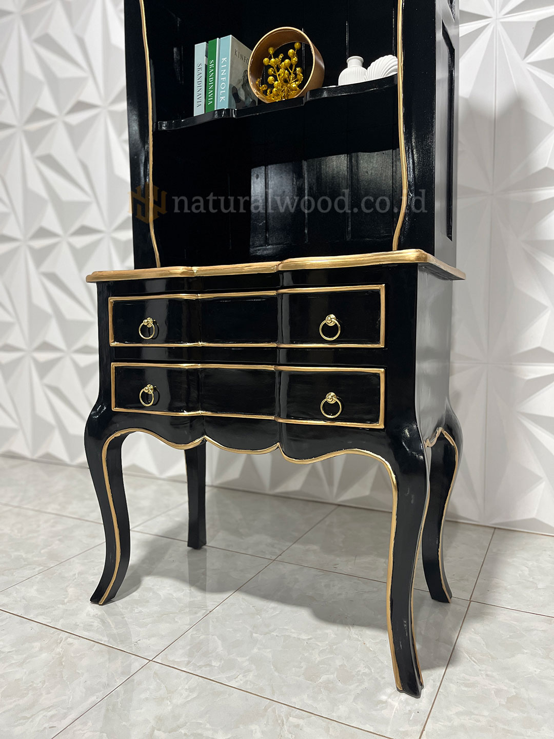 Lemari Hias Ruang Tamu Kayu Jati Minimalis (5)