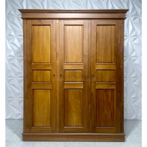 Lemari Pakaian Kayu Jati Solid Minimalis (1)