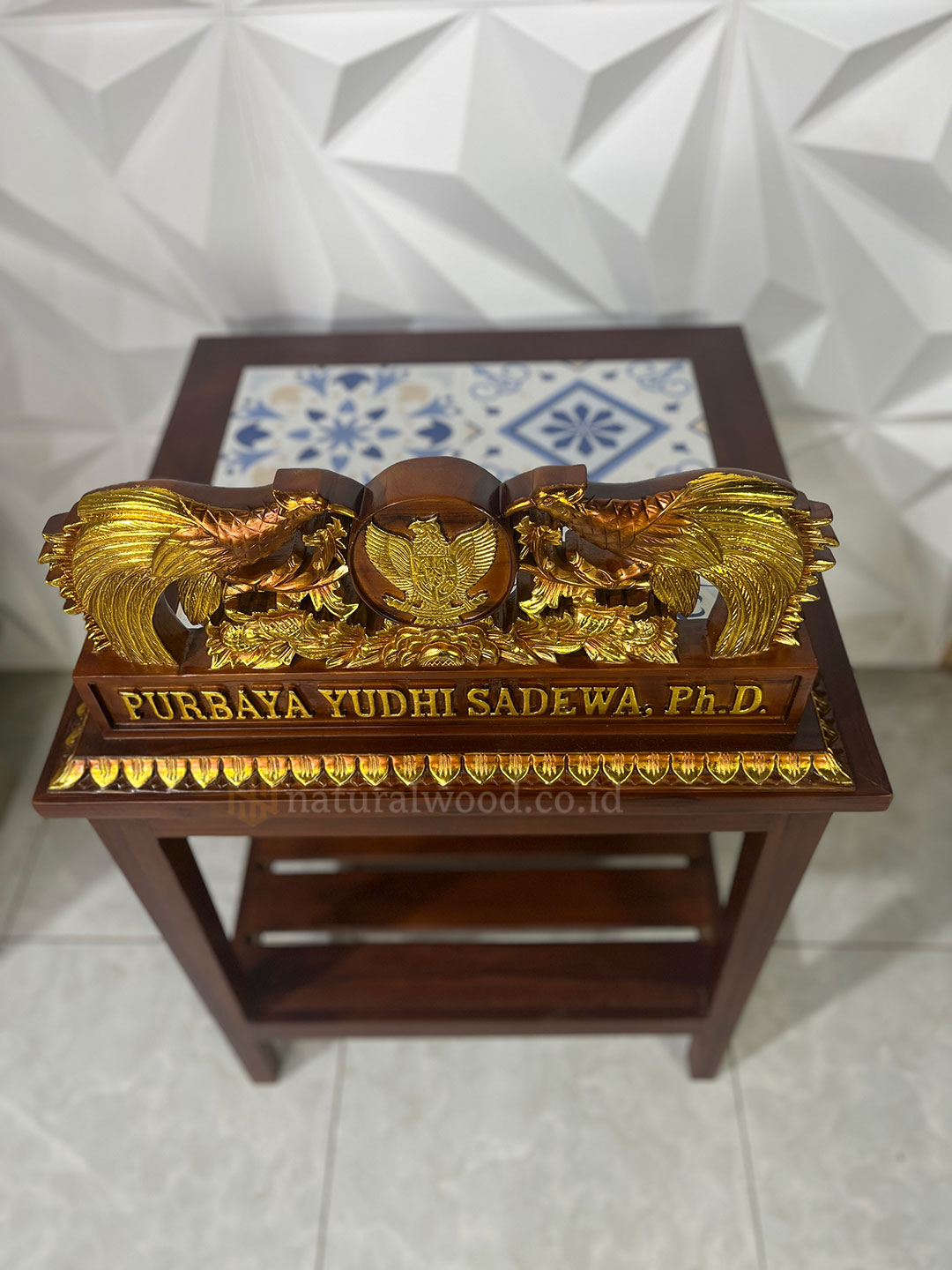 Papan Nama Instansi Kayu Jati Kustom Kementerian Keuangan